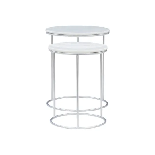 Kirkland's Home Round Marble Nesting 2-Pc. Accent Table Set- Accent & End Tables