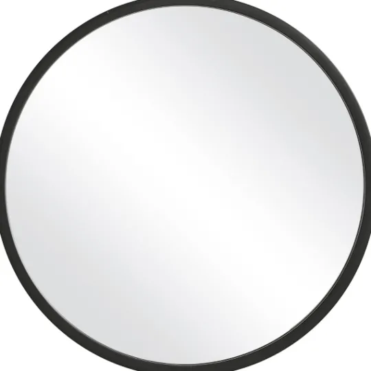 Kirkland's Home Round Matte Black Thick Frame Mirror- Framed Mirrors