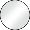 Kirkland's Home Round Matte Black Thin Frame Mirror- Framed Mirrors
