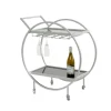 Kirkland's Home Round Metal And Glass 2-Ter Bar Cart- Kitchen Islands & Bar Carts