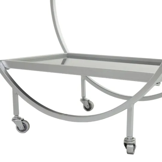 Kirkland's Home Round Metal And Glass 2-Ter Bar Cart- Kitchen Islands & Bar Carts