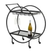 Kirkland's Home Round Metal And Glass 2-Ter Bar Cart- Kitchen Islands & Bar Carts