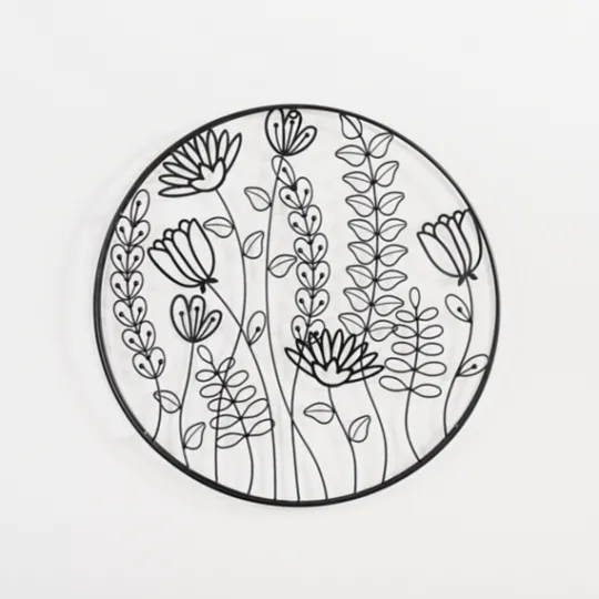 Kirkland's Home Round Metal Floral Cutout Wall Plaque- Wall Plaques