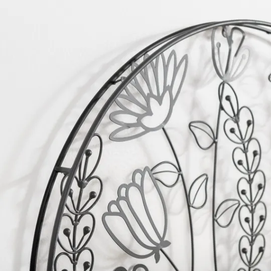 Kirkland's Home Round Metal Floral Cutout Wall Plaque- Wall Plaques