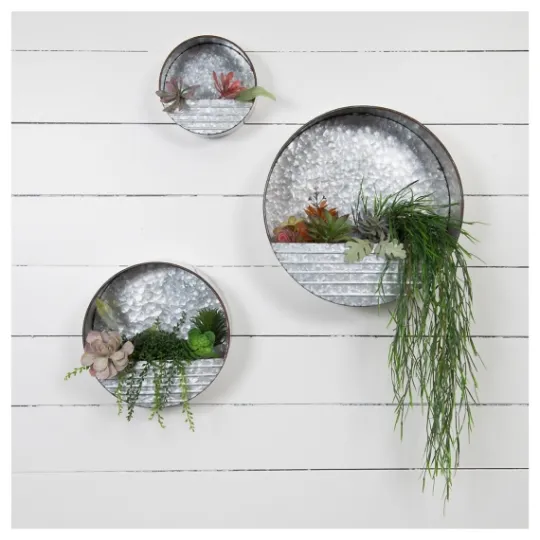 Kirkland's Home Round Metal Hanging Wall Pockets, Set Of 3- Shelves