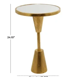 Kirkland's Home Round Metal Mirrored Top Side Table- Accent & End Tables