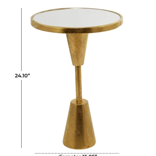 Kirkland's Home Round Metal Mirrored Top Side Table- Accent & End Tables