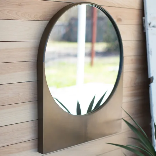 Kirkland's Home Round Mirror With Rectangular Base- Decorative Mirrors