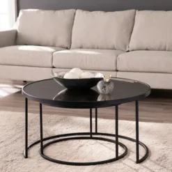 Kirkland's Home Round Mirrored Nesting Tables, Set Of 2- Coffee Tables