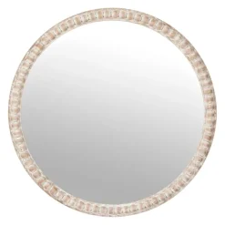 Kirkland's Home Round Natural Beaded Wall Mirror- Decorative Mirrors