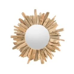 Kirkland's Home Round Natural Driftwood Frame Mirror- Decorative Mirrors