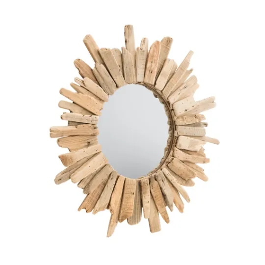 Kirkland's Home Round Natural Driftwood Frame Mirror- Decorative Mirrors