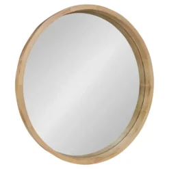 Kirkland's Home Round Natural Wood Hutton Mirror- Decorative Mirrors