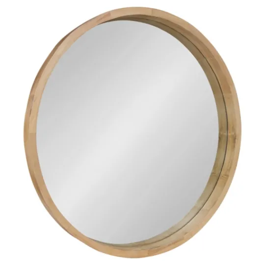Kirkland's Home Round Natural Wood Hutton Mirror- Decorative Mirrors
