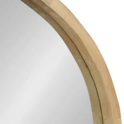 Kirkland's Home Round Natural Wood Hutton Mirror- Decorative Mirrors