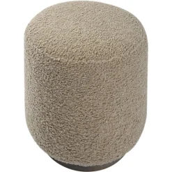 Kirkland's Home Round Oatmeal Boucle Ottoman- Benches & Ottomans