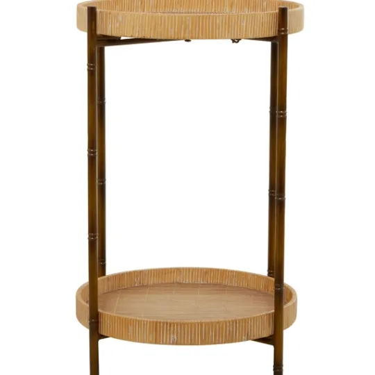 Kirkland's Home Round Rattan 2-Tier Side Table- Accent & End Tables