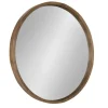 Kirkland's Home Round Rustic Wood Hutton Mirror- Decorative Mirrors