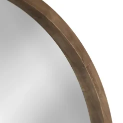Kirkland's Home Round Rustic Wood Hutton Mirror- Decorative Mirrors