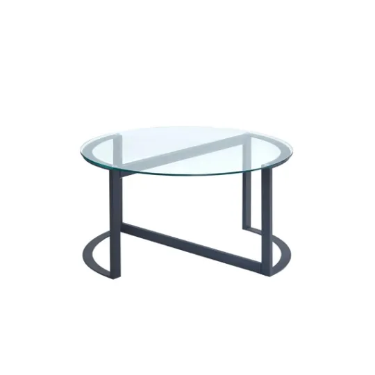Kirkland's Home Round Tempered Glass Hourglass Base Coffee Table- Coffee Tables