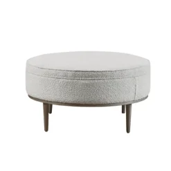 Kirkland's Home Round Upholstered Ottoman- Benches & Ottomans