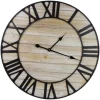 Kirkland's Home Round Whitewashed Metal Frame Wall Clock- Clocks
