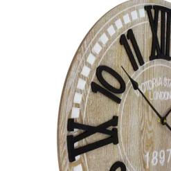 Kirkland's Home Round Whitewashed Wood Wall Clock- Clocks