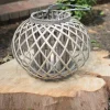 Kirkland's Home Round Willow Lantern With Glass Pillar- Lanterns
