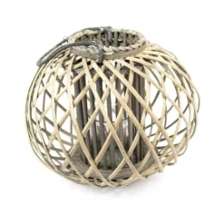 Kirkland's Home Round Willow Woven Lantern- Lanterns