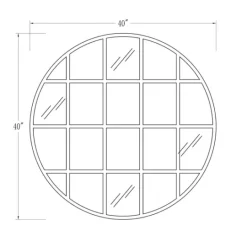 Kirkland's Home Round Windowpane Wall Mirror, 40 In.- Decorative Mirrors