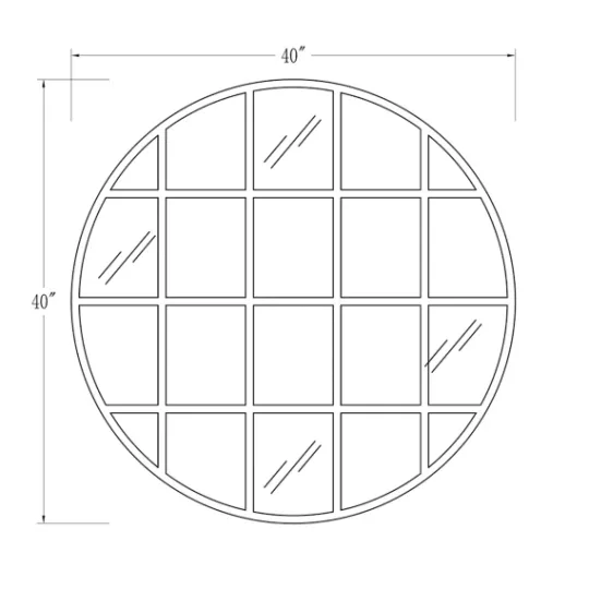 Kirkland's Home Round Windowpane Wall Mirror, 40 In.- Decorative Mirrors