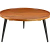 Kirkland's Home Round Wood And Metal Coffee Table- Coffee Tables