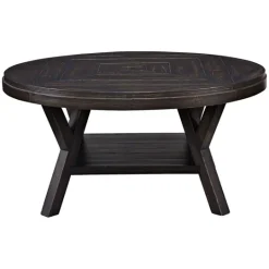 Kirkland's Home Round Wood Flared Base Coffee Table- Coffee Tables