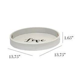 Kirkland's Home Round Wood Love Tray- Decorative Trays