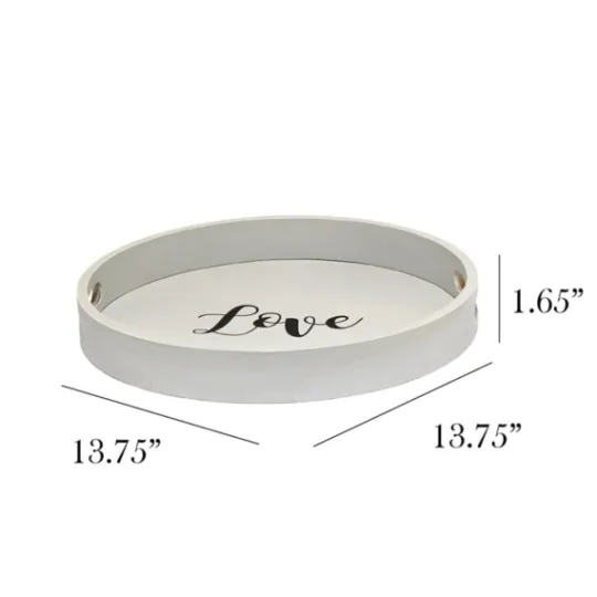Kirkland's Home Round Wood Love Tray- Decorative Trays