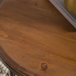 Kirkland's Home Round Wooden And Metal Baldwin Accent Table- Accent & End Tables