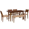 Kirkland's Home Rubberwood Handwoven Rope 6-Pc. Dining Set- Dining Sets