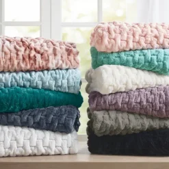Kirkland's Home Ruched Faux Fur Throw- Blankets & Throws