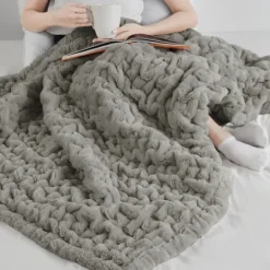 Kirkland's Home Ruched Faux Fur Throw- Blankets & Throws