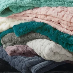 Kirkland's Home Ruched Fur Throw- Blankets & Throws