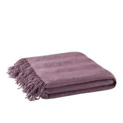 Kirkland's Home Ruched Throw Blanket With Fringe- Blankets & Throws