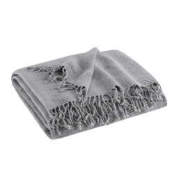 Kirkland's Home Ruched Throw Blanket With Fringe- Blankets & Throws