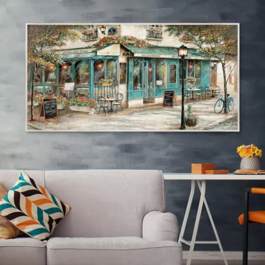Kirkland's Home Rue Du Jardin Corner Bistro Framed Wall Art- Framed Art
