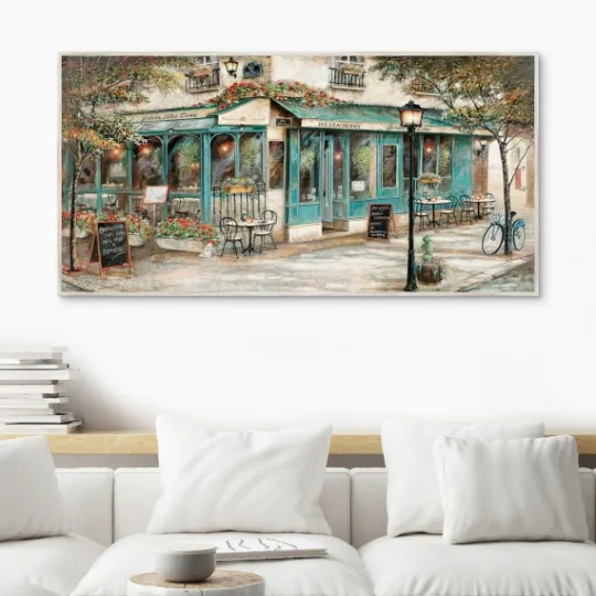 Kirkland's Home Rue Du Jardin Corner Bistro Framed Wall Art- Framed Art