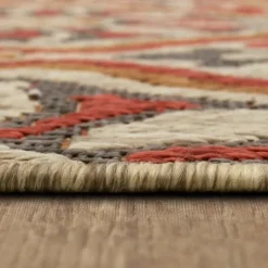 Kirkland's Home Rust Boho Ikat Indoor/Outdoor Area Rug, 5X7- Outdoor Rugs