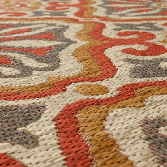 Kirkland's Home Rust Boho Ikat Indoor/Outdoor Area Rug, 5X7- Outdoor Rugs