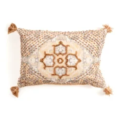 Kirkland's Home Rust Embroidered Medallion Lumbar Pillow- Pillows