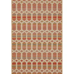 Kirkland's Home Rust Geo Ikat Outdoor Area Rug, 5X7- Outdoor Rugs