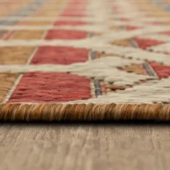 Kirkland's Home Rust Geo Ikat Outdoor Area Rug, 5X7- Outdoor Rugs