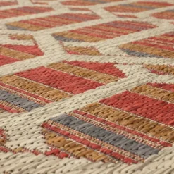 Kirkland's Home Rust Geo Ikat Outdoor Area Rug, 5X7- Outdoor Rugs